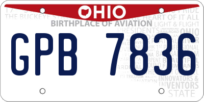 OH license plate GPB7836