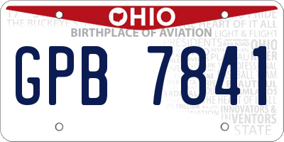 OH license plate GPB7841
