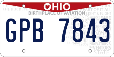 OH license plate GPB7843