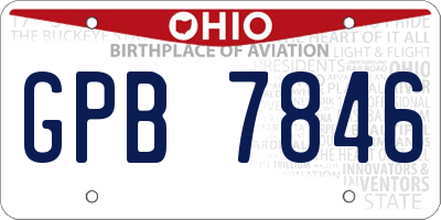 OH license plate GPB7846