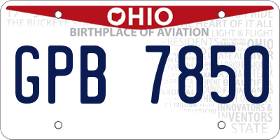 OH license plate GPB7850