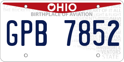 OH license plate GPB7852