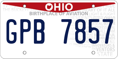 OH license plate GPB7857