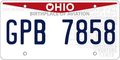 OH license plate GPB7858