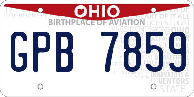 OH license plate GPB7859