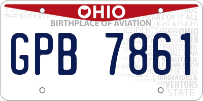 OH license plate GPB7861