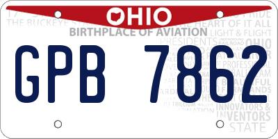 OH license plate GPB7862