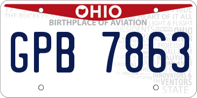 OH license plate GPB7863