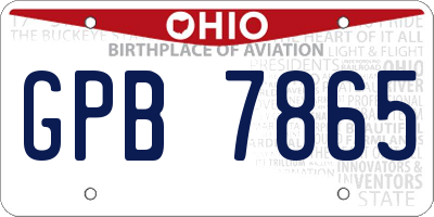 OH license plate GPB7865