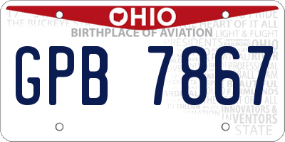 OH license plate GPB7867