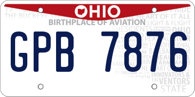 OH license plate GPB7876