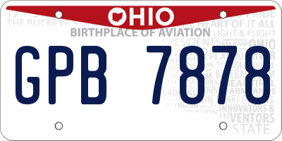 OH license plate GPB7878