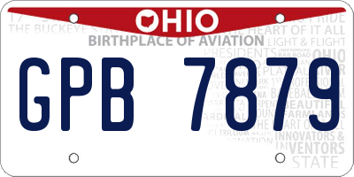 OH license plate GPB7879