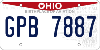 OH license plate GPB7887