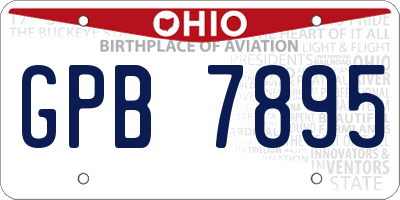 OH license plate GPB7895