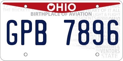 OH license plate GPB7896