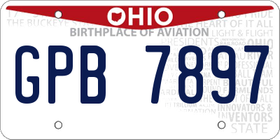 OH license plate GPB7897