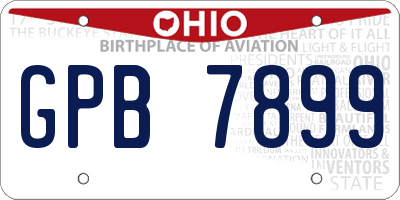 OH license plate GPB7899