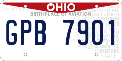 OH license plate GPB7901