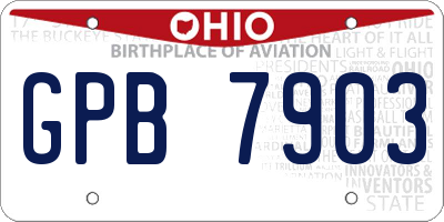 OH license plate GPB7903