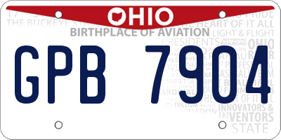 OH license plate GPB7904