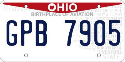 OH license plate GPB7905