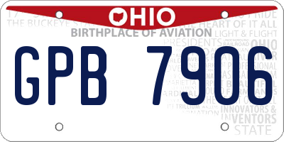 OH license plate GPB7906