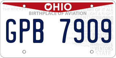 OH license plate GPB7909