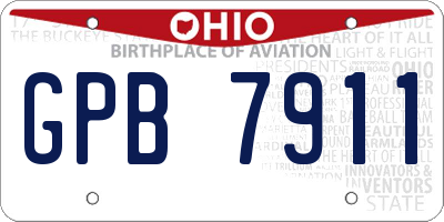 OH license plate GPB7911