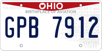 OH license plate GPB7912