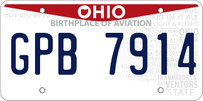 OH license plate GPB7914