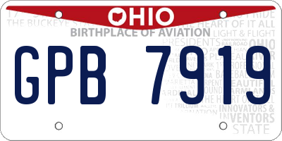 OH license plate GPB7919