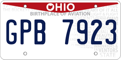 OH license plate GPB7923