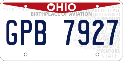 OH license plate GPB7927