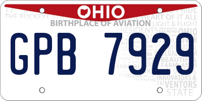 OH license plate GPB7929