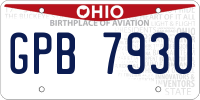OH license plate GPB7930