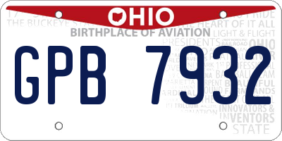 OH license plate GPB7932