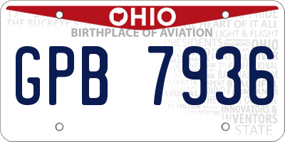 OH license plate GPB7936