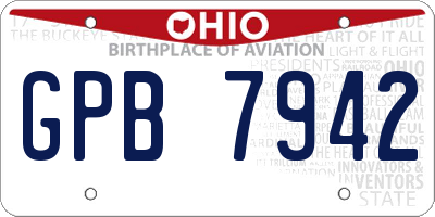 OH license plate GPB7942