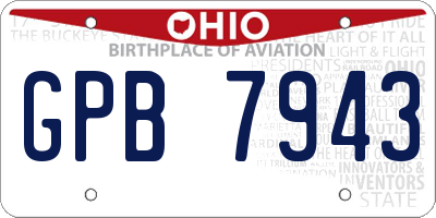 OH license plate GPB7943