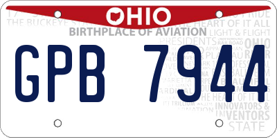 OH license plate GPB7944