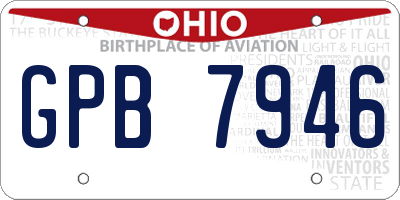 OH license plate GPB7946