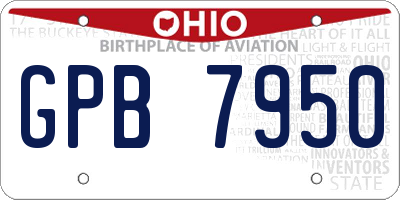 OH license plate GPB7950