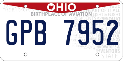 OH license plate GPB7952