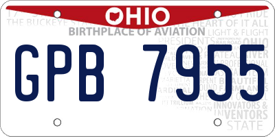 OH license plate GPB7955