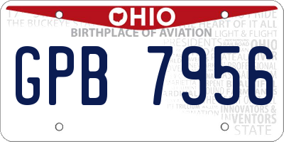 OH license plate GPB7956