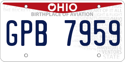 OH license plate GPB7959