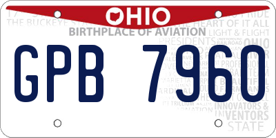 OH license plate GPB7960