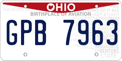 OH license plate GPB7963