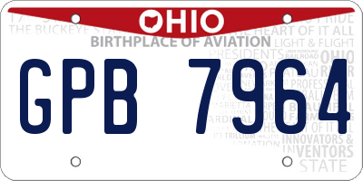 OH license plate GPB7964